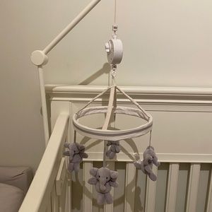 Pottery Barn Kids Elephant Mobile with Arm and music box